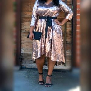 Plus Size Rose Gold Sequin Dress